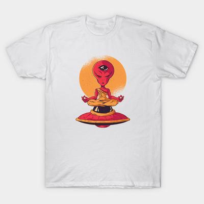 T Shirt Women Alien Meditation Harajuku Print Kawaii Tshirt Summer Short Sleeve Female T-Shirt Top Tee