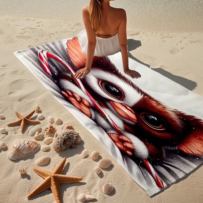 1PC Giz-mo Candy Cane Beach Towel - Soft,  Absorbent Microfiber, Lightweight, Ideal for The Beach, Parties, Travel, Camping Fan Gifts