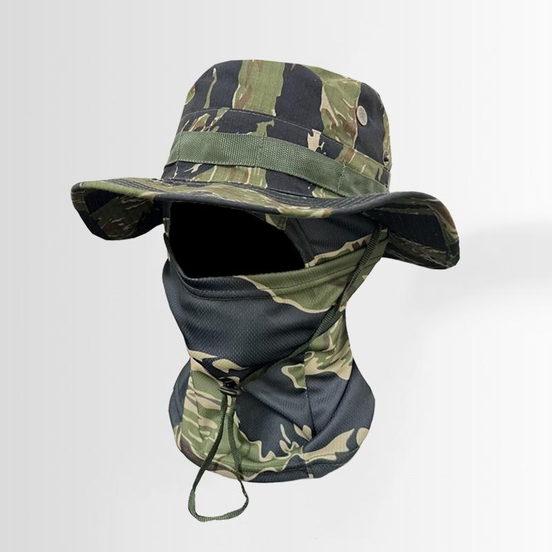 2Pcs/Set Wide-brimmed Hat Balaclava Mixed Set Men Sunscreen Boonie Cap Outdoors Hiking Camping Sun Hat Fisherman Hat