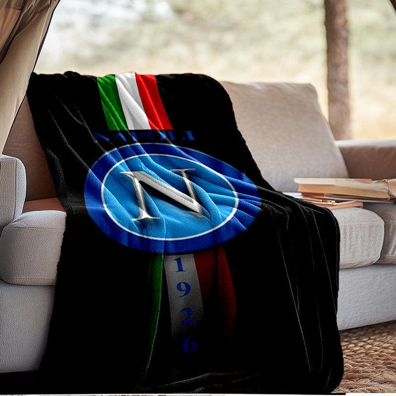 Coperta con Emblema del Napoli Calcio Coperta in Flanella da Esterno per Campeggio, Escursionismo, Feste in Giardino, Essenziali per Picnic, regalo per famiglia e amici