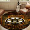 Bruins Emblem Hockey Round Rug for Livingroom,Bedroom, Palyroom, Chair Rug, Area Rug, Circle Carpet, Large Size Decor Fan Christmas Gift