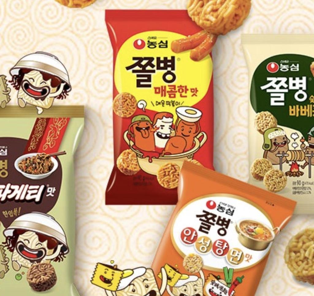 Nongshim Zzollbyung Spicy Flavor Crispy Noodle Snack 82g x 10 Packs