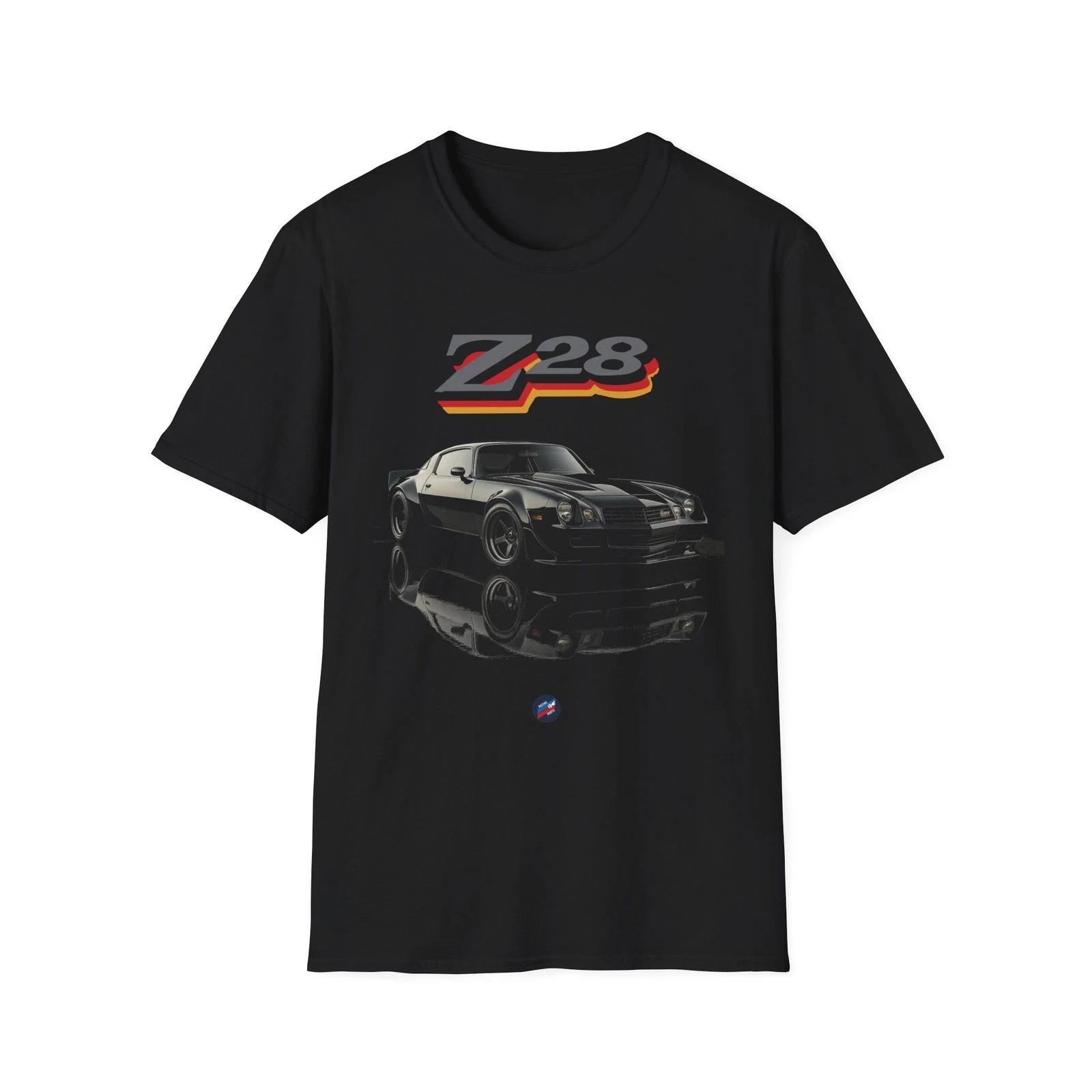 1978 Camaro Z28 100% Cotton T-shirt Mens Tees Top – Blacked Out Muscle Car Graphic Tee for Gearheads M