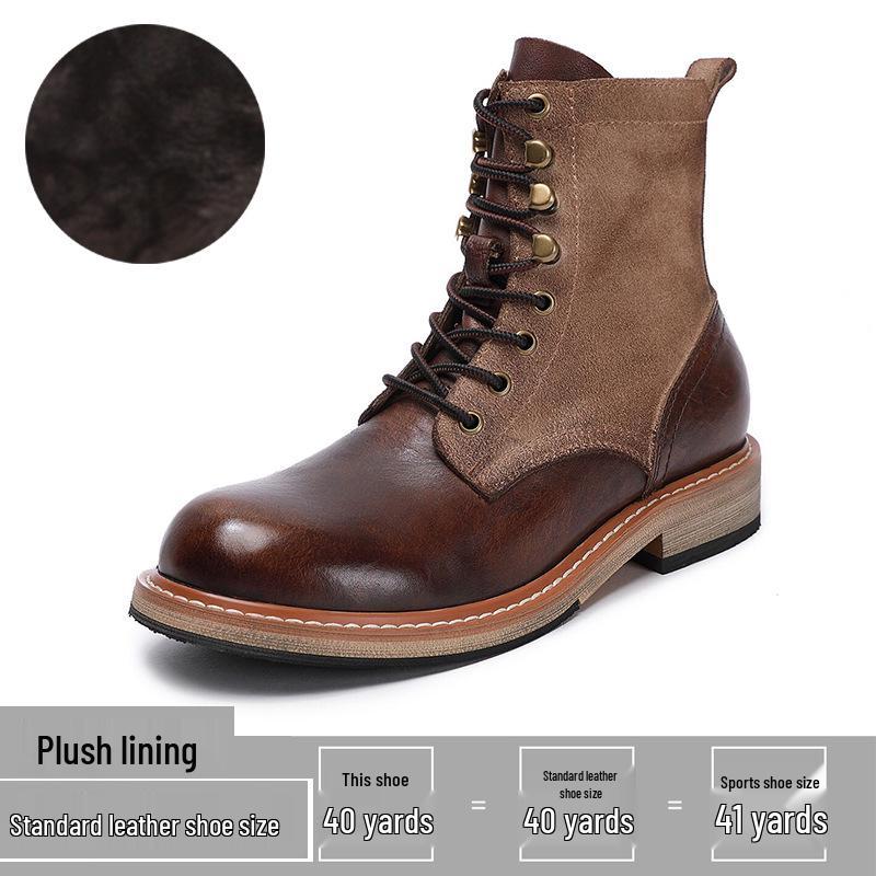 Винтажные потертые ботинки десантника Мартина - Кожа высшего слоя 36