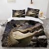 Crocodile Duvet Cover Wild Alligator Print Bedding Set For Boys Girls Teens Ultra Soft Wildlife Animal Comforter Cover Bed Decor