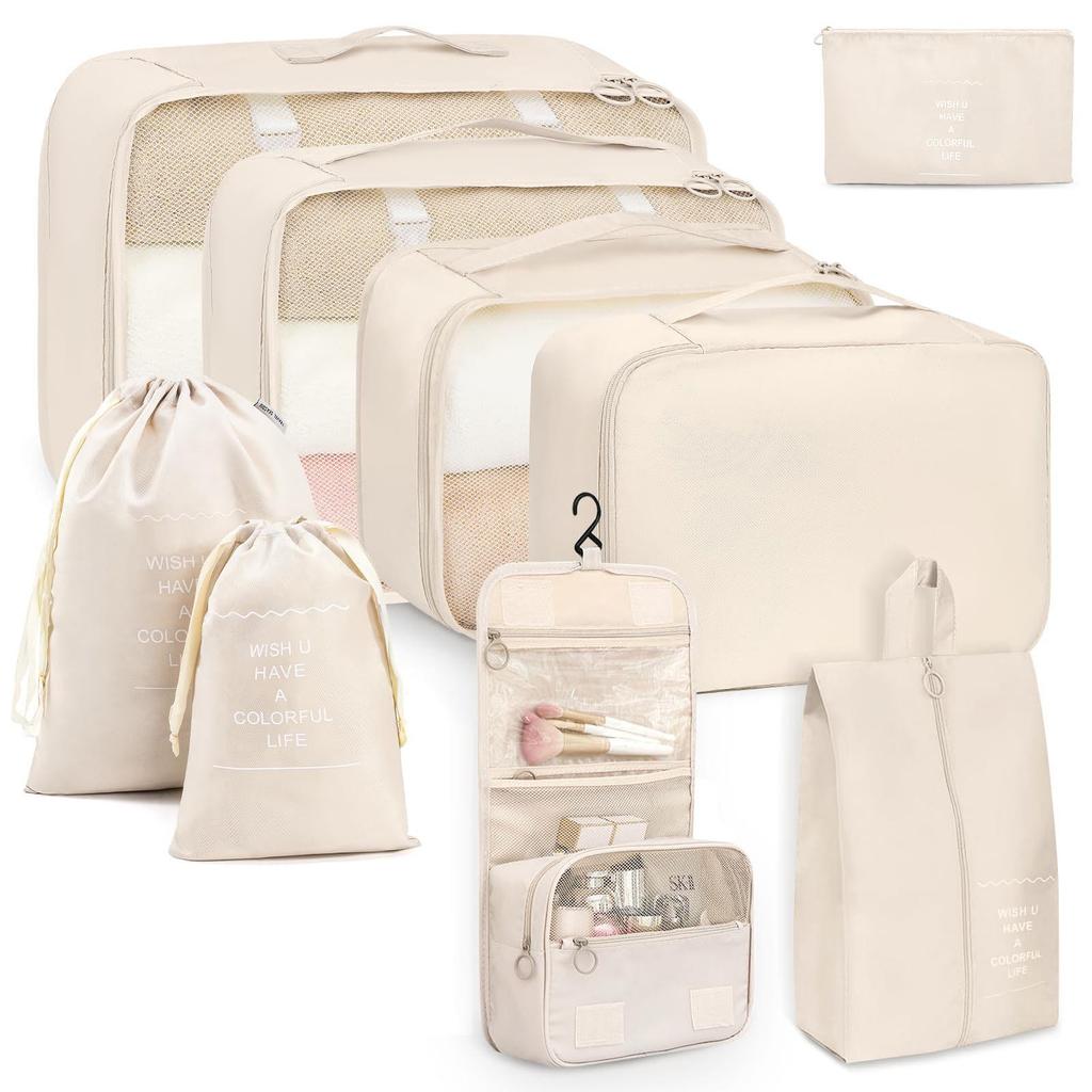 Seven-Piece Travel Storage Set: Wash Bag, Clothes, Underwear Organizer & Folding Sub-Pack
