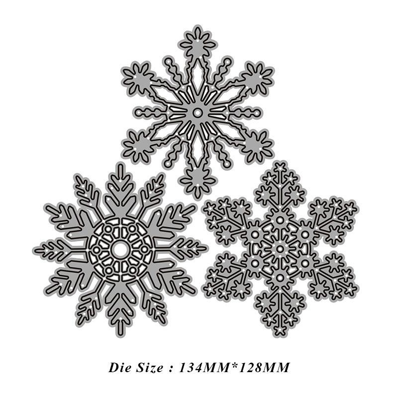 3pcs/set Snowflake Cutting Dies Christmas Metal Cutting Dies Stencils Die Cut for DIY Scrapbooking Album Paper Card Embossing