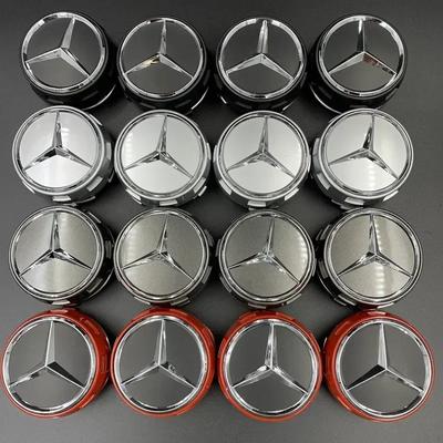 XEKVA1 New C200 E200 For Mercedes Benz 4Pcs 75MM Car Tire Wheel Center Hub Cap Covers A0004000900 For Mercedes Benz A45 CLA45 C63 GLA4