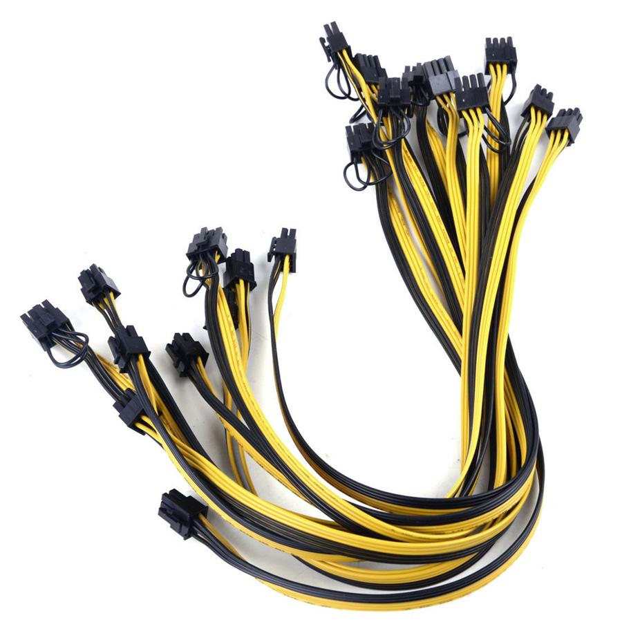 10x 30cm 6Pin To 8Pin (6+2) Breakout PCI-E Cable 18AWG For Mining Graphics Card