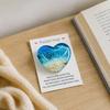 Glass Heart-Shaped Stone Decor with Card Beach Stone Souvenir Acrylic Pocket Heart for Friends