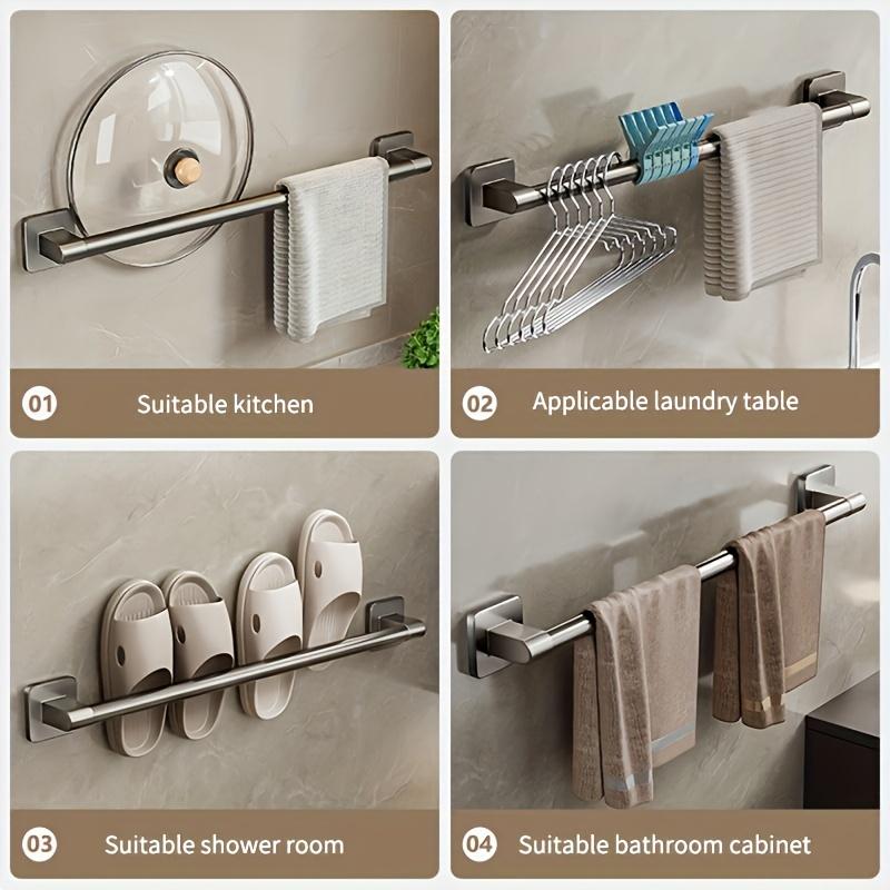 Adhesive Towel Rack, Simple Installation, Super Sticky, Durable Other Materials, Wall Mounted Towel Rack, Space Saving Bathroom Accessory