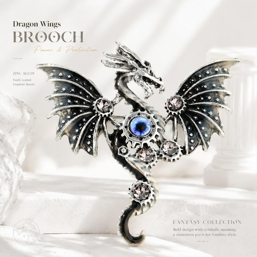 Shiny Rhinestone Enamel Brooch Colorful Enamel Dragon Brooch Shiny Rhinestone Brooch  Daily Wear