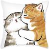 Cute Cat Theme Throw Pillowcase Animal Kitten Pillowcase Soft Short Plush Sofa Decorative Pillowcase with Hidden Zipper