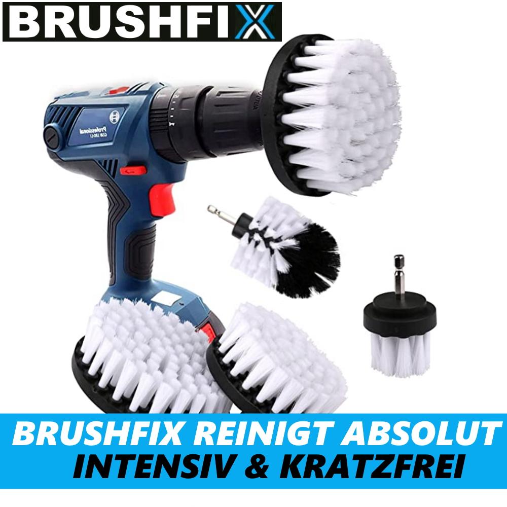 Brosse de fixation BRUSHFIX, tournevis sans fil, perceuse, sellerie cuir voiture [lot de 4]