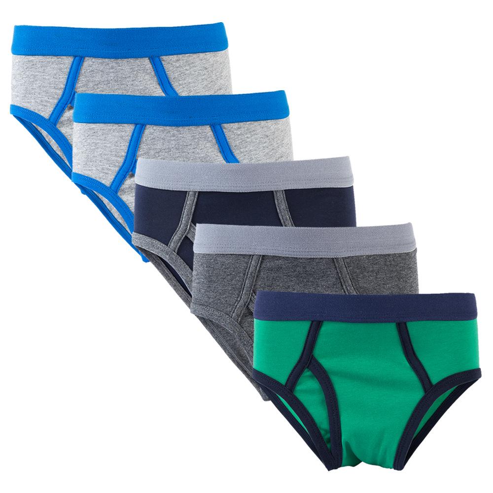 

5-Pack Boys All Cotton Color Block Underwear for Small & Big Kids 120cm 6-7Y