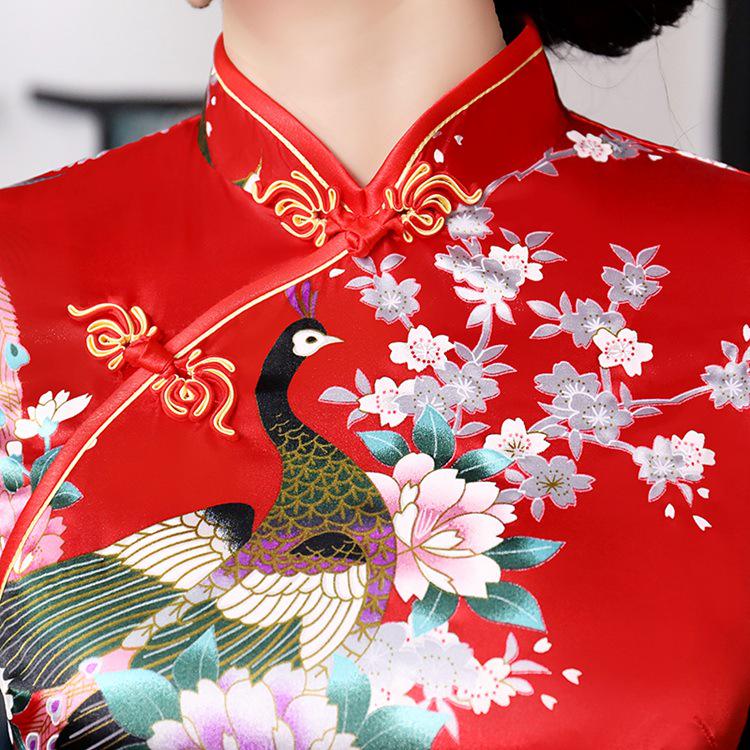 Plus Size Retro Long Cheongsam Dress - Chinese Style, Old Shanghai