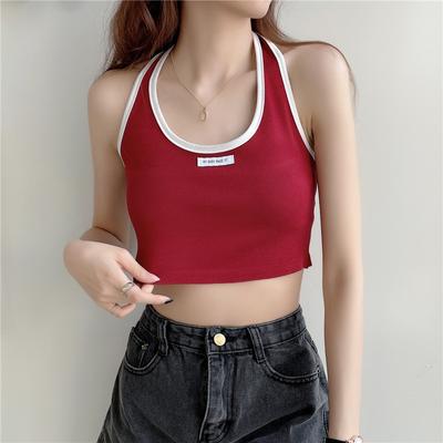 Sommer Neues Koreanisches Damenweste Neckholder Neckholder Kurz Eng Innen mit einer Basis zum Tragen eines Stricktops