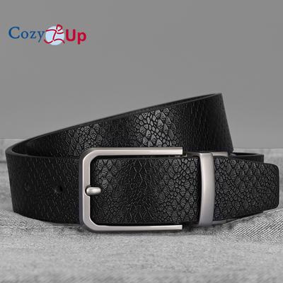 Men'S Casual Business Alloy Buckle Belt, Double-Sided Wearable Men'S Belt, High-End Trendy Belt, Gift for Boyfriend and Dad