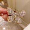 Women Brooch Butterfly Shape Rhinestone Vinatge Anti-slip Bag Coat Collar Hat Scarf Decoration Clothes Pin Party Prom Garment Jewelry