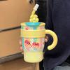 Cute Cartoon Insulated Travel Mug With Handle For Office And Outdoor Use