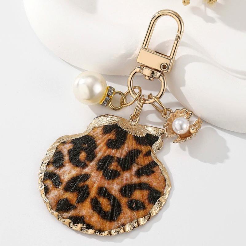 

1pc Keyring Pendant Asymmetrical Imitation Pearl Naturally Shell Bag Accessory Keychain Starfish Shell