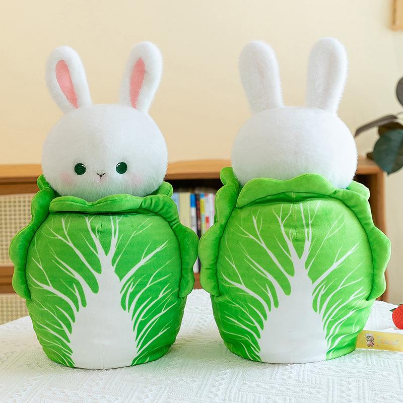 Creative Rabbit Cabbage Plush Toys Children Comfort Doll Girls Office Healing Pillow Home Decorations