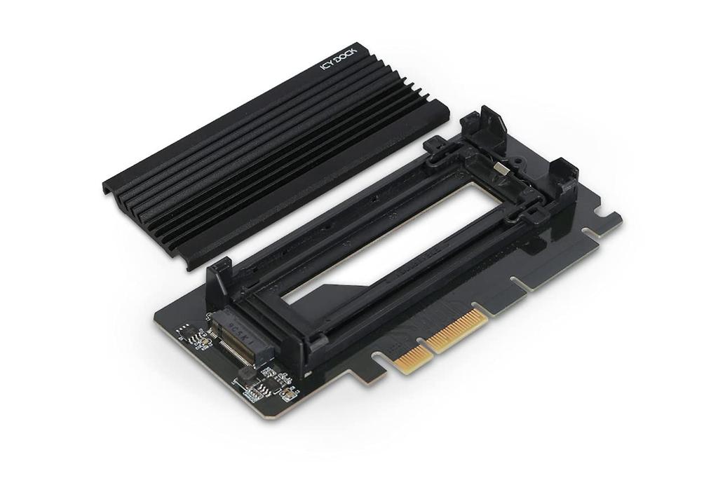 ICY DOCK NVMe SSD Adapter and Heatsink PCIe x4 32Gbps SSD to PCI e slot MB987M2P-2B M.2 3.0 m.2