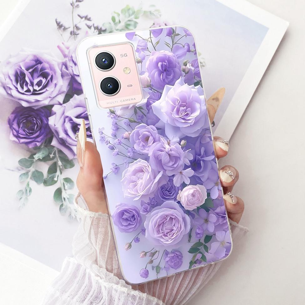 For Vivo Y33s 5G Clear Case Aesthetic Luxury Cute Cat Fashion Butterfly Funny Painted Casing For Vivo V2166A