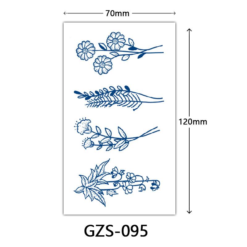 Flower Herbal Semi-Permanent Tattoo Sticker, Small Picture Juice Tattoo Sticker, Sweat-Proof Tattoo