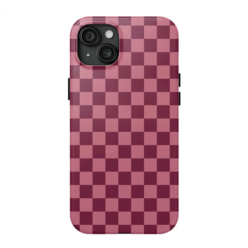 

Clmj Роскошный Розовый Клетчатый Темно-Красный Чехол для Телефона для iPhone 16 15 14 13 12 11 X XS XR XSMAX 7 8 Pro Max Plus Роскошный Двухслойный Чехол iPhone 11