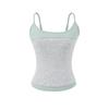 Koreanisches Farbblock-Streifen-Camisole & Hose mit Kordelzug und Schlag