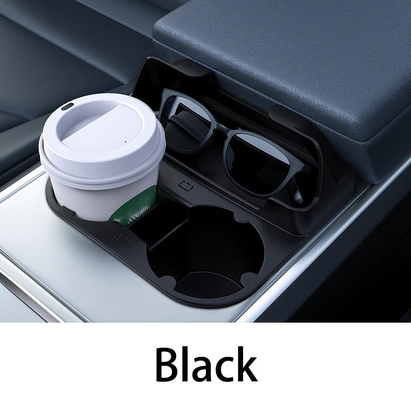 

Для Tesla Model 3 Model Y Чехол для очков Подстаканник 2 в 1 Центральная консоль Ящик для хранения вещей Автомобиль чёрный