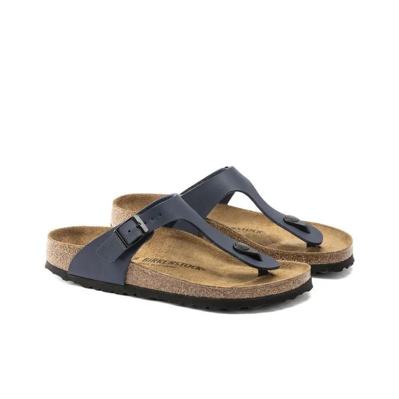 Birkenstock Gizeh Unisex Suede Anti Slip Thong Sandals Blue Regular Fit 0143621 40