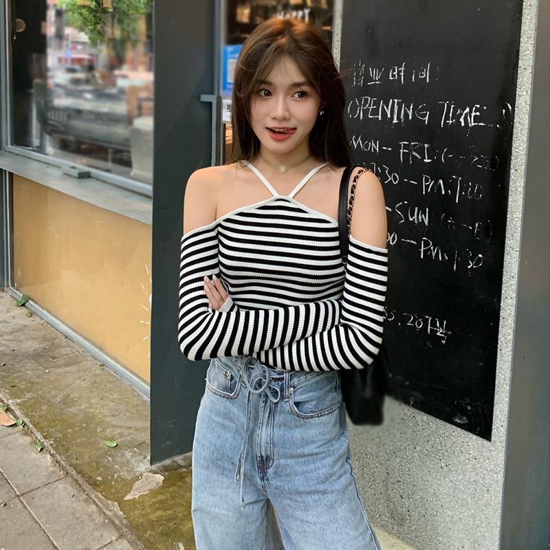 Damen Oberteile Schulterfrei Neckholder Slim Lässig Süß