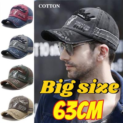 56-59cm 60-63cm Letnia Duży Rozmiar Bawełniana Czapka Baseballowa Regulowana Prana Sportowa Snapback Czapka Unisex Duży Rozmiar Czapka Trucker dla Taty