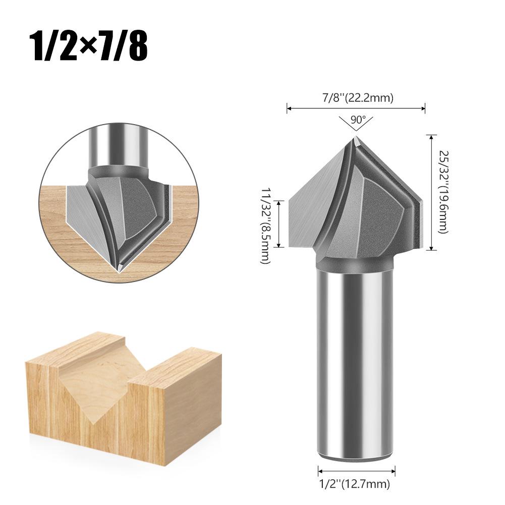 90° V-Shaped Router Bit: Woodworking Edge Trimmer for Aluminum-Plastic Panels