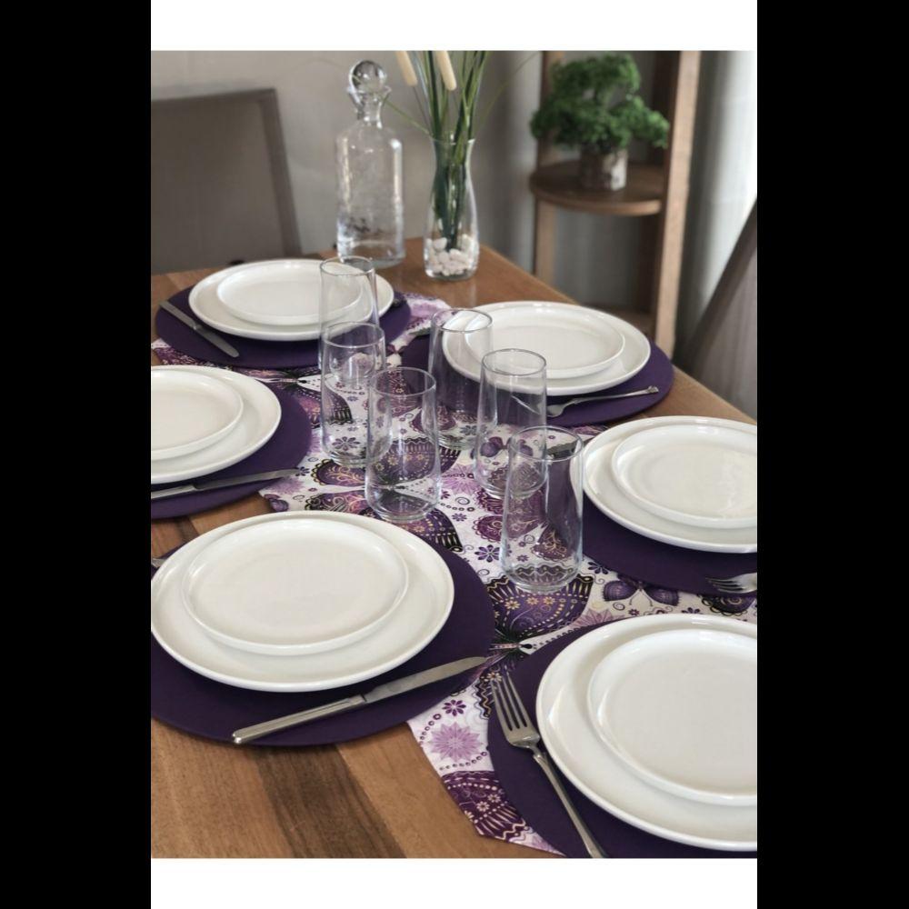 Lila Schmetterling Läufer und Tischset 6 Stk