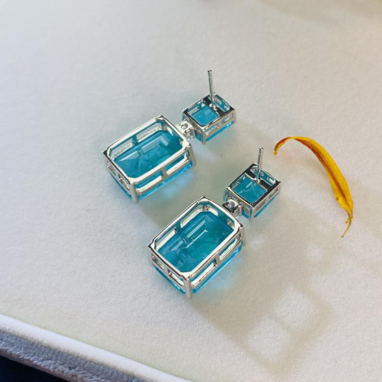 European and N Earring Simple Low Key Luxury Female Earring Long Paraiba Earrings