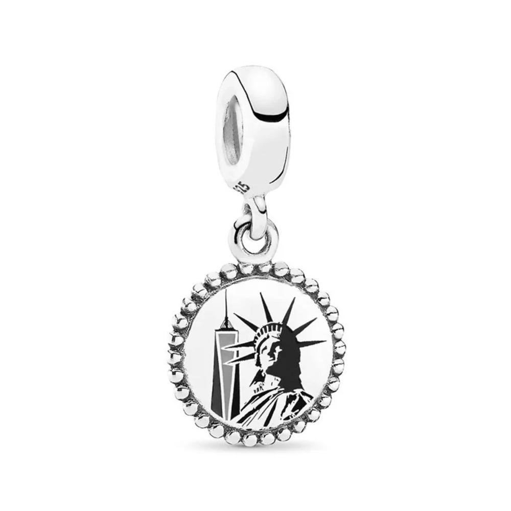 New S925 Silver Flag Balance Tower Charm Pendant for Bracelets Necklaces DIY Women Fine Jewelry Accessories