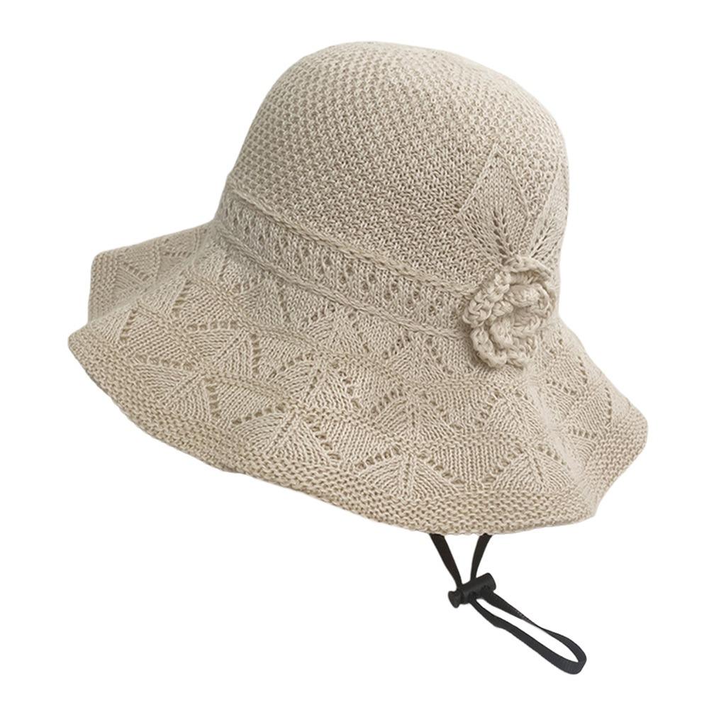 NEW UV Protection Knitting Cap Wide Brim Breathable Bucket Hat Foldable Beach Cap Women