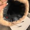 Winter Mink Fur Hat Designer Bucket Hats Soft Women Padded Hat Fashion Hat Outdoor Fisherman Hat For Women Natural Mink Fur Cap