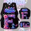 Stitch Backpack for Kids Students Large Capacity Lightweight Cartoon School Bag