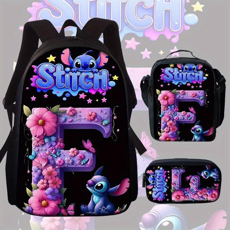Stitch Backpack for Kids Students Large Capacity Lightweight Cartoon School Bag