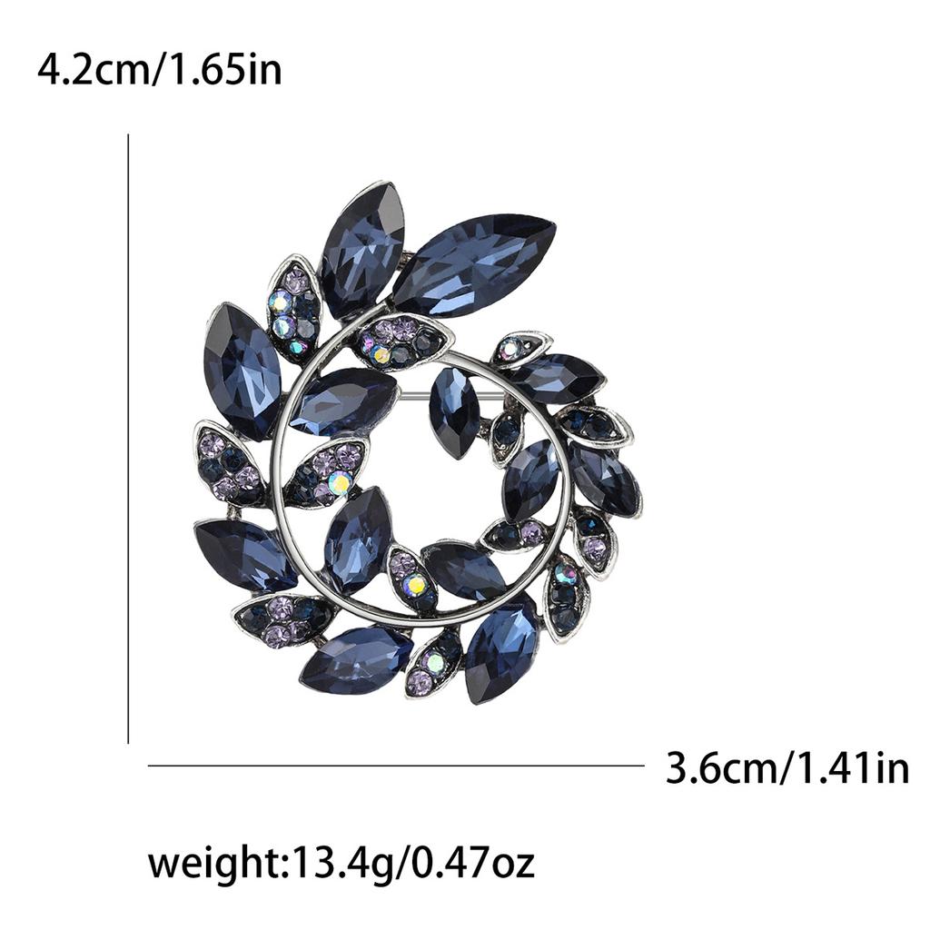 High-End Temperament Crystal Olive Branch Wreath Brooch Suit Women'S Ins Tide Anti-Light Neckline Sweater Accessories
