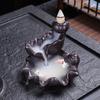 Zen Sandalwood Backflow Incense Burner for Indoor Use - Creative Ornament with Scented Oil Burner for Tea Ceremonies.