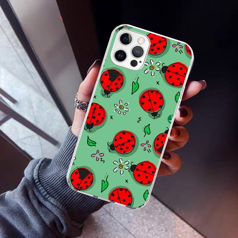 Insect Seven-Star ladybug Phone Case For iPhone 17 Air 11 13 Mini 14 15 Plus 16 12 Pro Max 16E SE 7 8 Pattern Soft TPU Back Cove