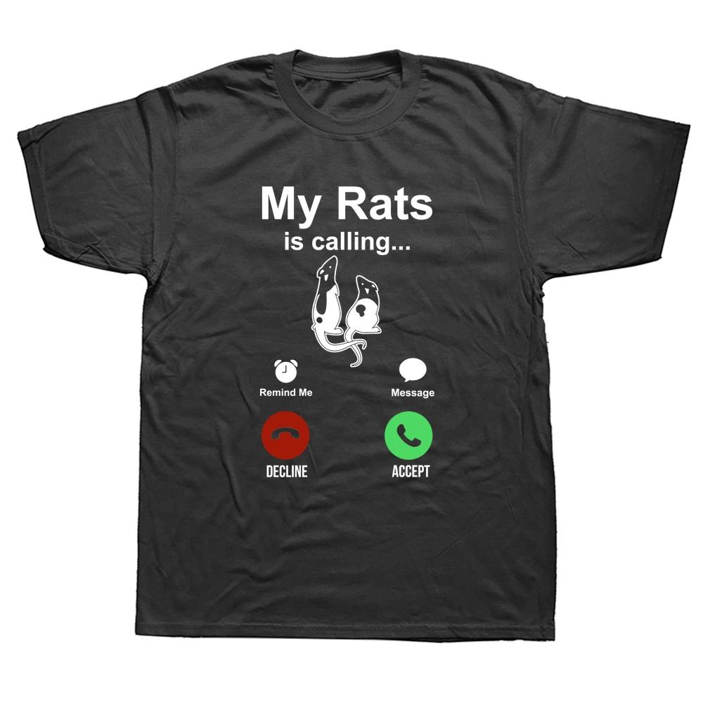 

Funny Rats Is Calling T Shirts Graphic Cotton Streetwear Short Sleeve O-Neck Harajuku Oversized T-shirt Mens Clothing - Men s... S разноцветный