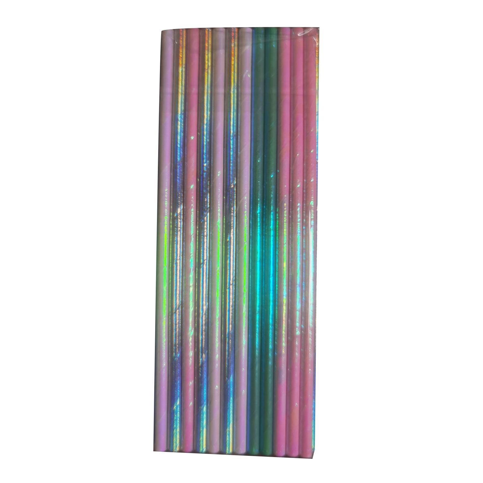 

Pearlescent- Paper Straws Pink Green Gradient- Paper Drinking Straws Wedding Birthday Party Decor Baby Shower Kid разноцветный