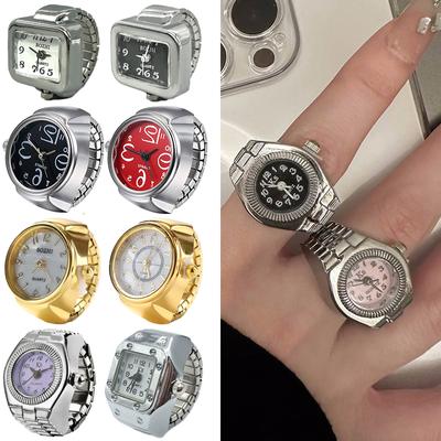 27 Stil Quarz Fingeruhr Ring für Damen Herren Partner Ringe Digitale Uhren Elastische Dehnbare Finger Punk Ringe Schmuck Uhr