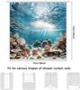Nautical Coastal Shower Curtain, Ocean Themed Shell Coral Underwater Shower Curtain for Bathroom, Tropical Beach Coastal Sea